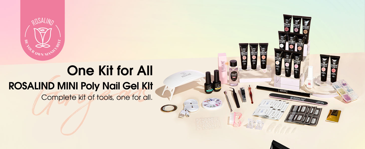 Amazon.com: ROSALIND Poly Nail Gel Kit -14 Colors +72 Nail Art